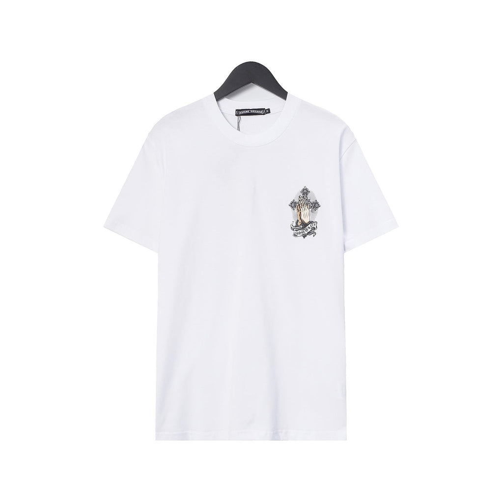 Chrome Heart T Shirts Croix Hands Ribbon Cross