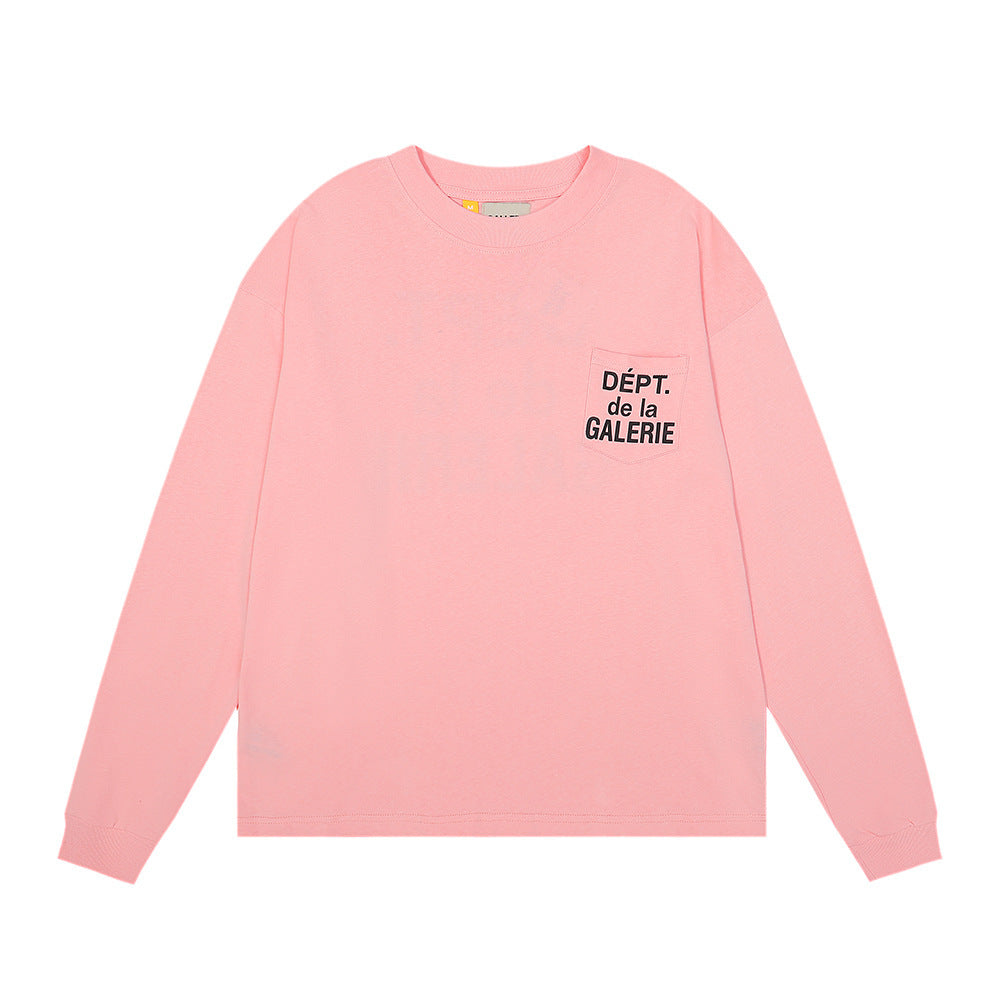 Gallery Dept Long Sleeve Shirt Alphabet Slogan Pocket Long Sleeve T-Shirt Bottom Shirt