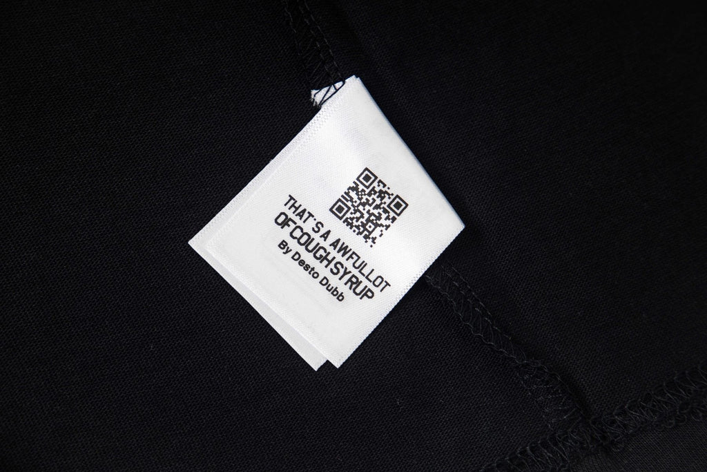 THAT'S A AWFUL LOT OF COUGH SYRUP Red/White Graphic Short-Sleeve T-Shirt ¡ª neck_label