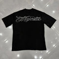 MAJESTIK Rhinestone-Style Script Graphic T-Shirt ¡ª front